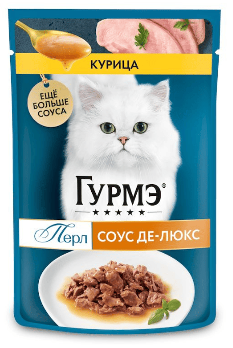 КОНСЕРВЫ Д/КОШЕК ГУРМЭ ПЕРЛ СОУС ДЕ-ЛЮКС 75Г С КУРИЦЕЙ В РОСКОШНОМ СОУСЕ ПАУЧ