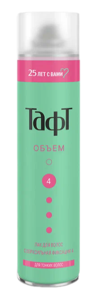 ЛАК Д/ВОЛОС ТАФТ 350МЛ ОБЪЕМ СВЕРХСИЛЬНАЯ ФИКСАЦИЯ