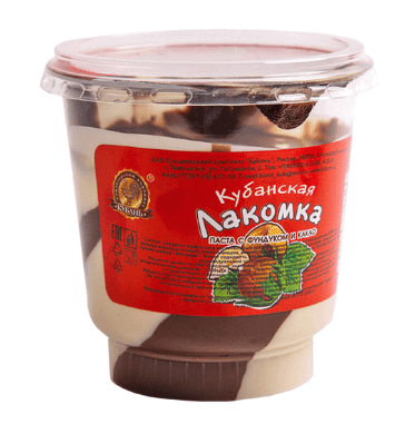ПАСТА КУБАНСКАЯ ЛАКОМКА 350Г С ФУНДУКОМ И КАКАО