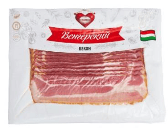 БЕКОН ТАВРИЯ 300Г ВЕНГЕРСКИЙ С/КОПЧ НАРЕЗКА ВАК/УП