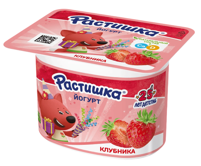 ЙОГУРТ ДАНОН РАСТИШКА 110Г КЛУБНИКА