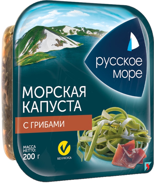 МОРСКАЯ КАПУСТА РУССКОЕ МОРЕ 200Г МАРИНОВАННАЯ ПО-КОРЕЙСКИ С ГРИБАМИ