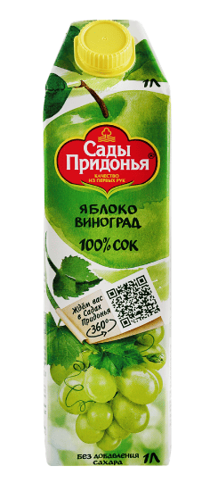 СОК САДЫ ПРИДОНЬЯ 1Л ЯБЛОКО ВИНОГРАД ОСВЕТЛЕННЫЙ