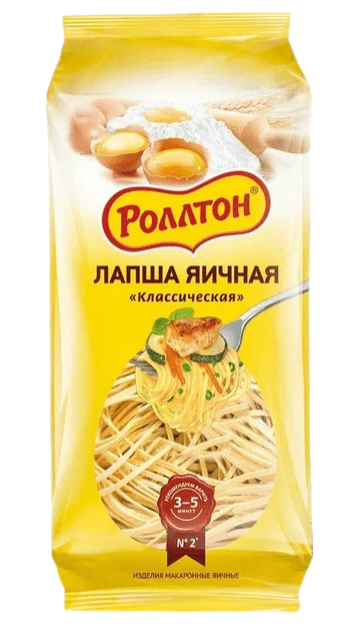 ИЗДЕЛИЯ МАК РОЛЛТОН 400Г ЛАПША ЯИЧНАЯ