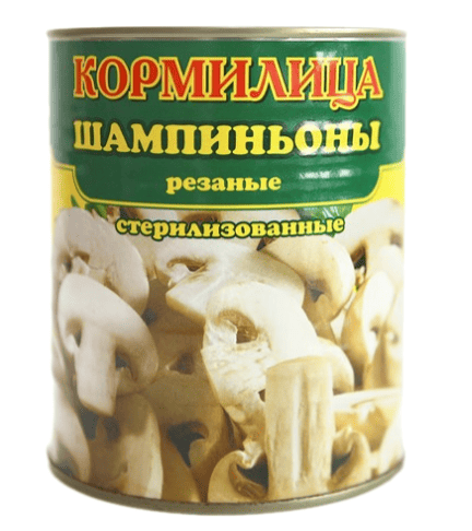 ШАМПИНЬОНЫ КОРМИЛИЦА 850МЛ РЕЗАНЫЕ ЖБ
