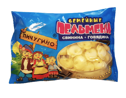 ПЕЛЬМЕНИ ПИЧУГИНО СЕМЕЙНЫЕ 900Г СВИНИНА ГОВЯДИНА