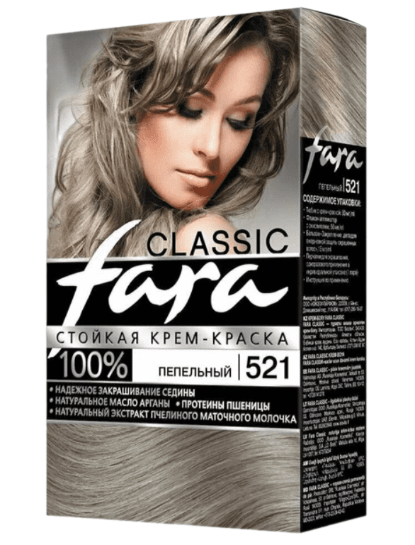 КРАСКА Д/ВОЛОС ФАРА КЛАССИК 521 ПЕПЕЛЬНЫЙ