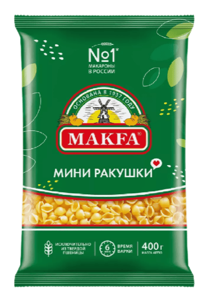 ИЗДЕЛИЯ МАКАРОННЫЕ МАКФА 400Г МИНИ РАКУШКИ