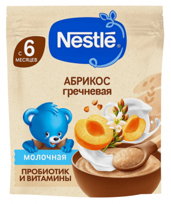 КАША НЕСТЛЕ 200Г МОЛОЧНАЯ ГРЕЧНЕВАЯ С АБРИКОСОМ СУХАЯ ПАКЕТ