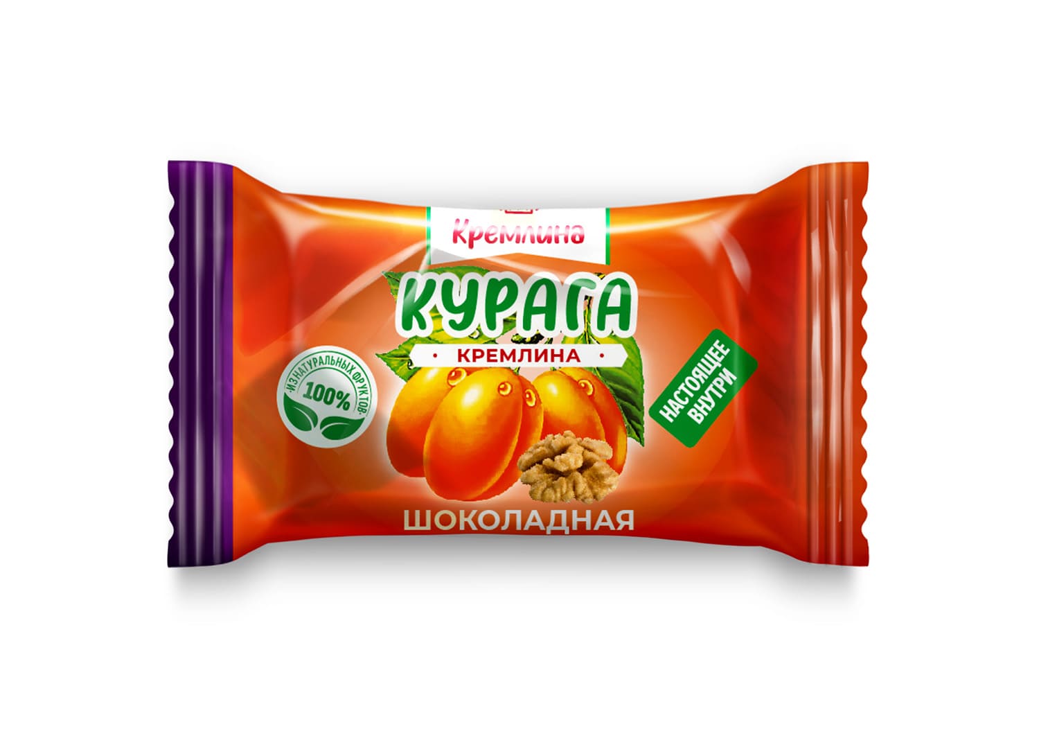 КОНФЕТЫ КРЕМЛИНА 400Г КУРАГА ШОКОЛАДНАЯ С ГРЕЦКИМ ОРЕХОМ