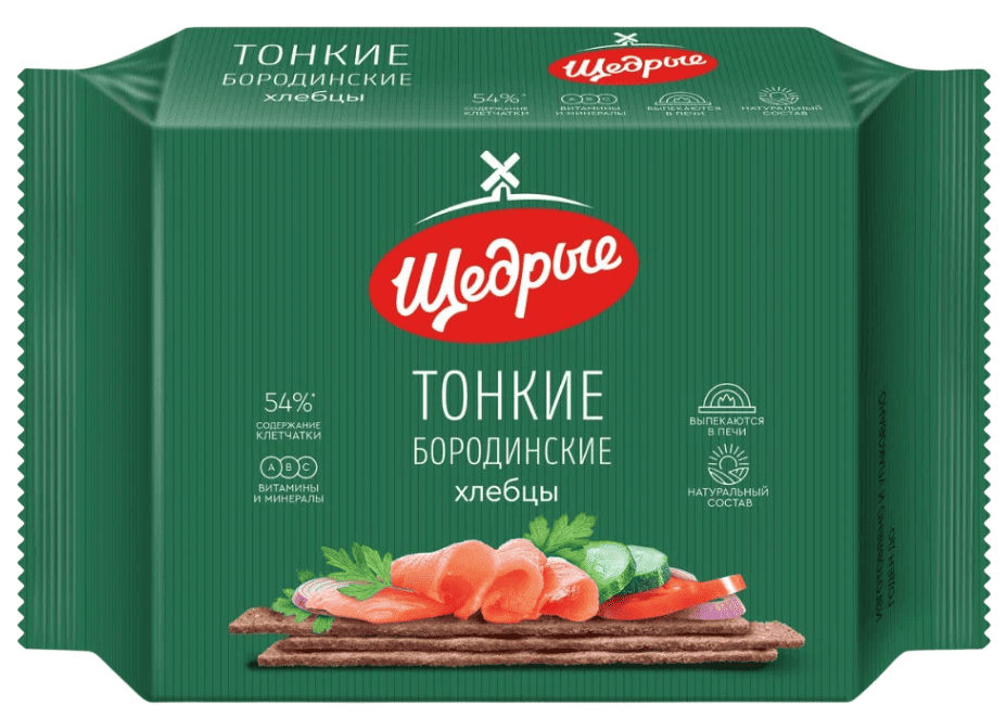 ХЛЕБЦЫ ЩЕДРЫЕ 170Г ТОНКИЕ РЖАНЫЕ