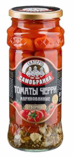 ТОМАТЫ СКАТЕРТЬ-САМОБРАНКА 580МЛ ЧЕРРИ МАРИНОВАННЫЕ СТ ИНДИЯ/РОССИЯ