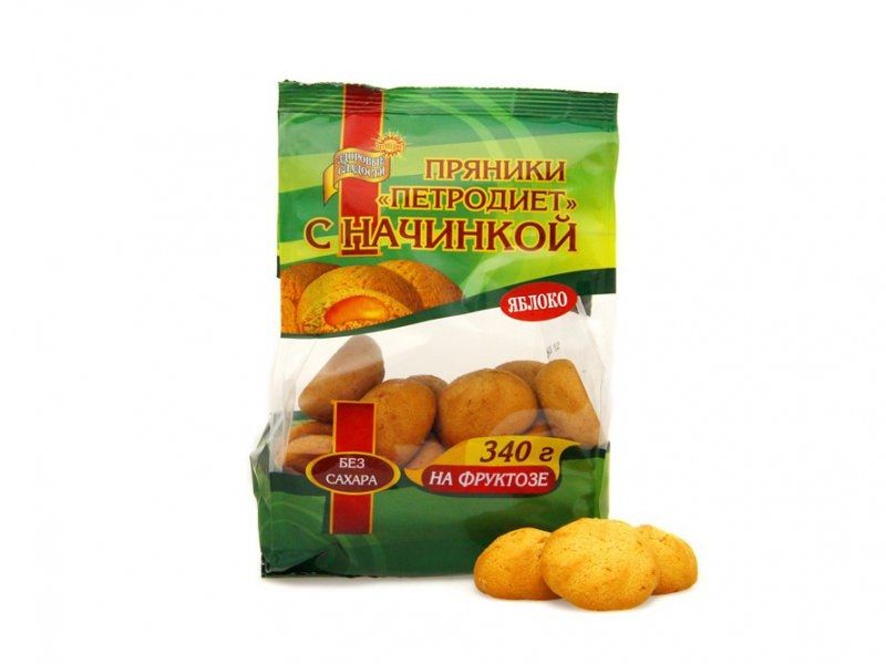 ПРЯНИКИ ПЕТРОДИЕТ 340Г НА ФРУКТОЗЕ ЯБЛОКО