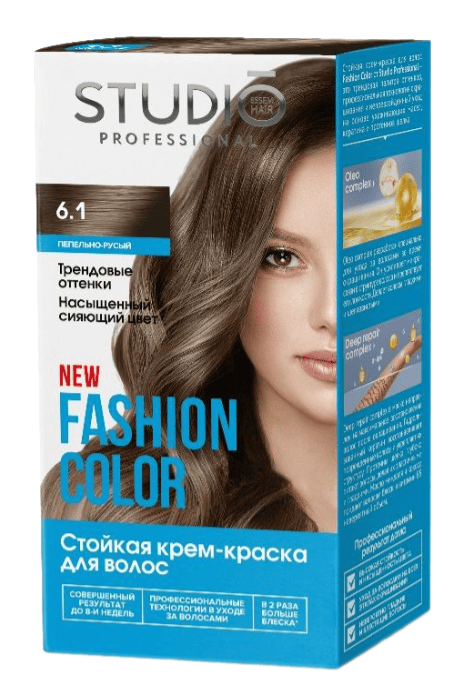 КРЕМ-КРАСКА Д/В СТУДИО ПРОФЕШИОНАЛ ФЭШН КОЛОР 50/50/15МЛ 6.1 ПЕПЕЛЬНО-РУСЫЙ