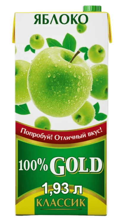 НАПИТОК СОКОСОДЕРЖАЩИЙ ГОЛД КЛАССИК 100% 1,93Л ЯБЛОЧНЫЙ ОСВЕТЛЕННЫЙ Д/ДЕТ ПИТ