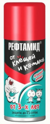 АКАРИЦИДНО-РЕПЕЛЛЕНТ РЕФТАМИД БЕБИ100МЛ ОТ КЛЕЩ И КОМАР ЯГОД АРОМ Д/ДЕТ ОТ 3-Х Л