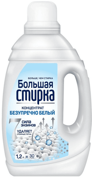 ГЕЛЬ Д/СТИРКИ БОЛЬШАЯ СТИРКА 1200Г ВАЙТ КОНЦЕНТРАТ
