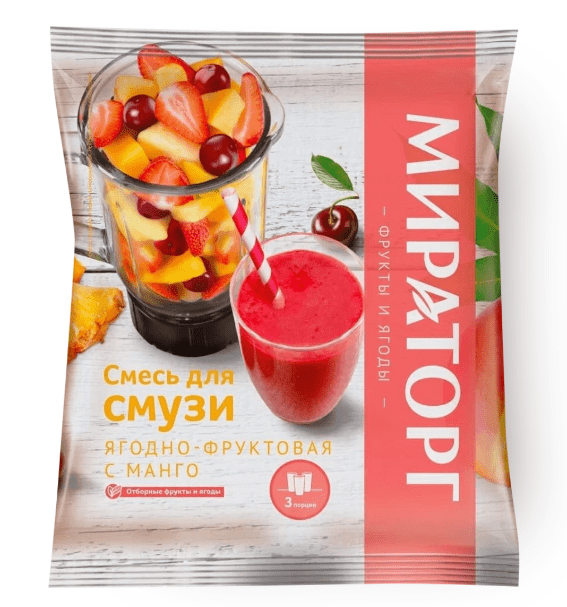 СМЕСЬ МИРАТОРГ 300Г ДЛЯ СМУЗИ ЯГОДНО-ФРУКТОВАЯ С МАНГО