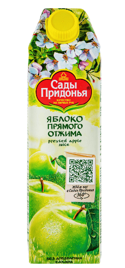 СОК САДЫ ПРИДОНЬЯ 1Л ЯБЛОКО ПРЯМОЙ ОТЖИМ ОСВЕТЛЕННЫЙ