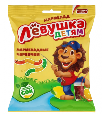 МАРМЕЛАД ЖЕВАТЕЛЬНЫЙ ЛЕВУШКА 70Г МАРМЕЛАДНЫЕ ЧЕРВЯЧКИ