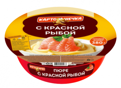 ПЮРЕ КАРТОФЕЛЬНОЕ КАРТОШЕЧКА БОЛЬШОЙ ОБЕД 60Г С КРАСНОЙ РЫБОЙ ЧАШКА