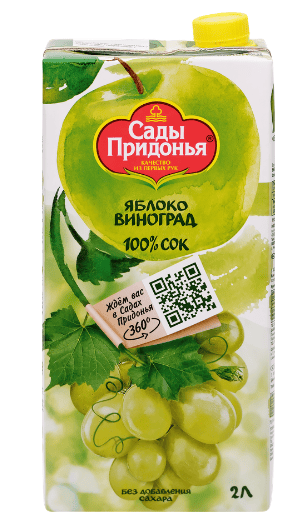 САДЫ ПРИДОНЬЯ 2 Л СОК ЯБЛОЧНО ВИНОГРАДНЫЙ ОСВЕТЛЕННЫЙ Д/П