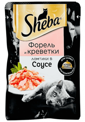 КОНСЕРВЫ Д/КОШЕК ШЕБА 75Г НЕЖНЫЙ ПАШТЕТ С ФОРЕЛЬЮ И ДОБАВЛ КРЕВЕТКИ