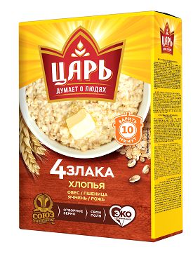 ХЛОПЬЯ ЦАРЬ 400Г 4 ЗЛАКА ТВ/УП