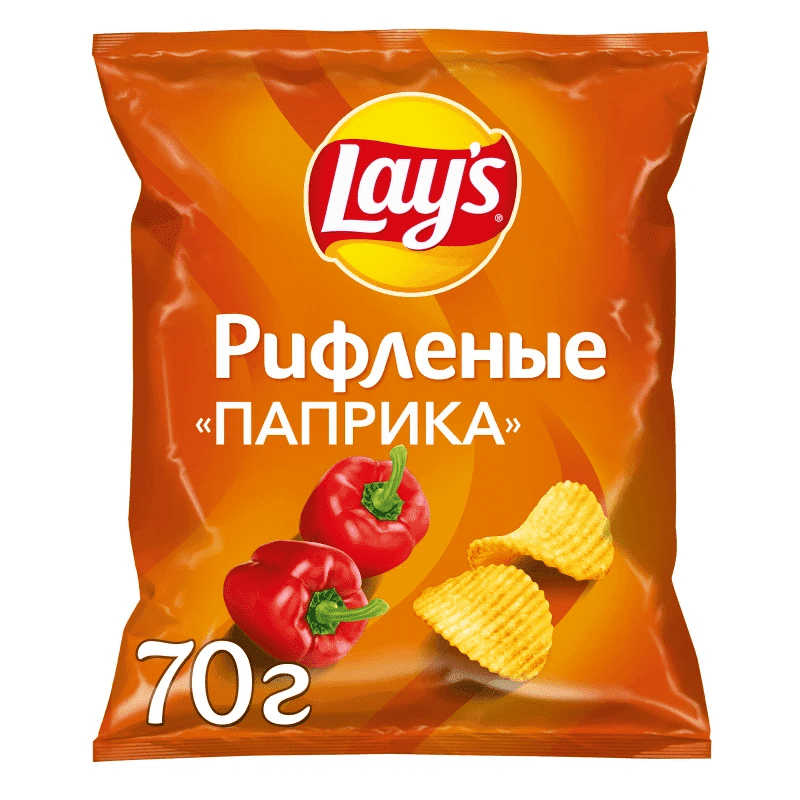 ЧИПСЫ ЛЕЙС 70Г СО ВКУСОМ ПАПРИКА РИФЛЕНЫЕ