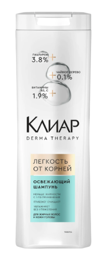 ШАМПУНЬ КЛЕАР ДЕРМА ТЕРАПИ 380МЛ ОСВЕЖАЮЩИЙ ЛЕГКОСТЬ ОТ КОРНЕЙ