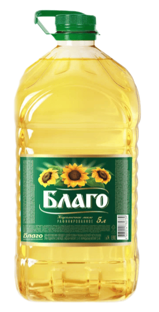МАСЛО ПОДСОЛНЕЧНОЕ БЛАГО 5Л РАФИНИРОВАННОЕ