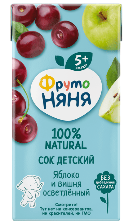 СОК ФРУТОНЯНЯ 200МЛ ЯБЛОКО ВИШНЯ ОСВЕТЛЕННЫЙ Д/П