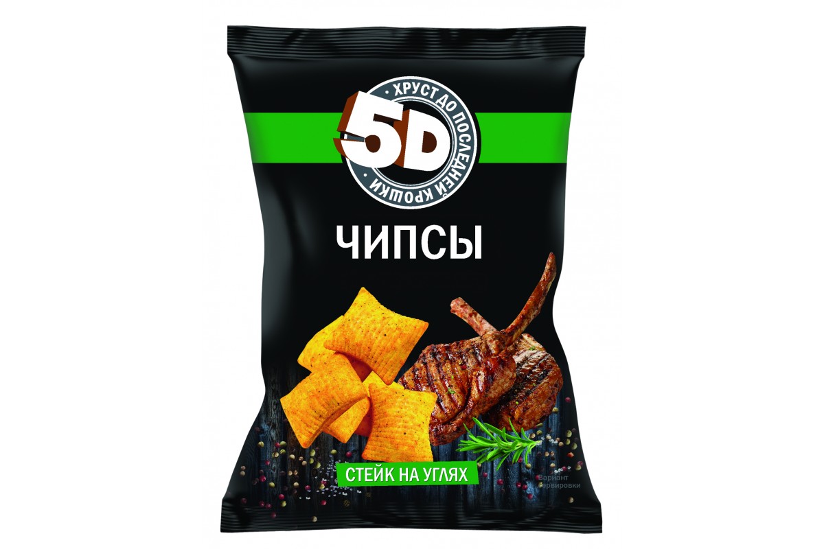 ЧИПСЫ ПШЕНИЧНЫЕ 5Д 90Г СО ВКУСОМ СТЕЙК НА УГЛЯХ