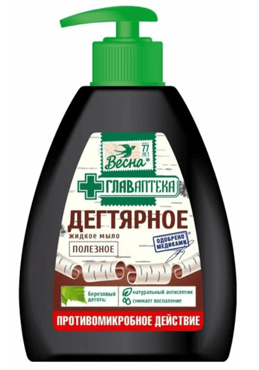 МЫЛО ЖИДКОЕ ВЕСНА ГЛАВАПТЕКА 280Г ДЕГТЯРНОЕ