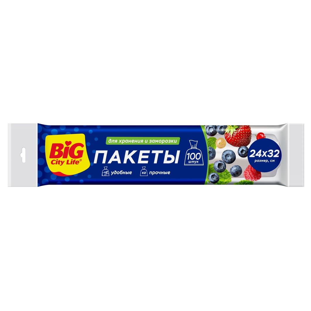 ПАКЕТИКИ Д/ХРАНЕНИЯ БИГ СИТИ 100ШТ