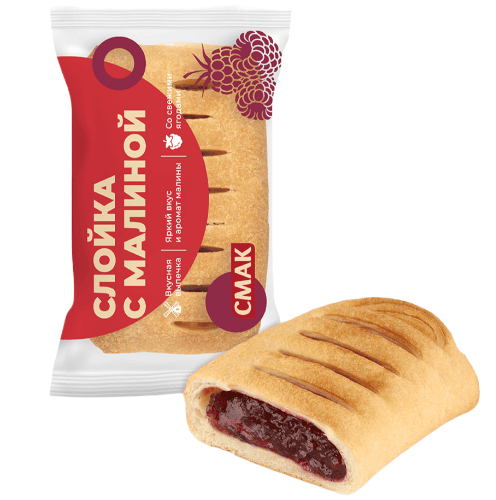 СЛОЙКА СМАК 90Г С МАЛИНОЙ