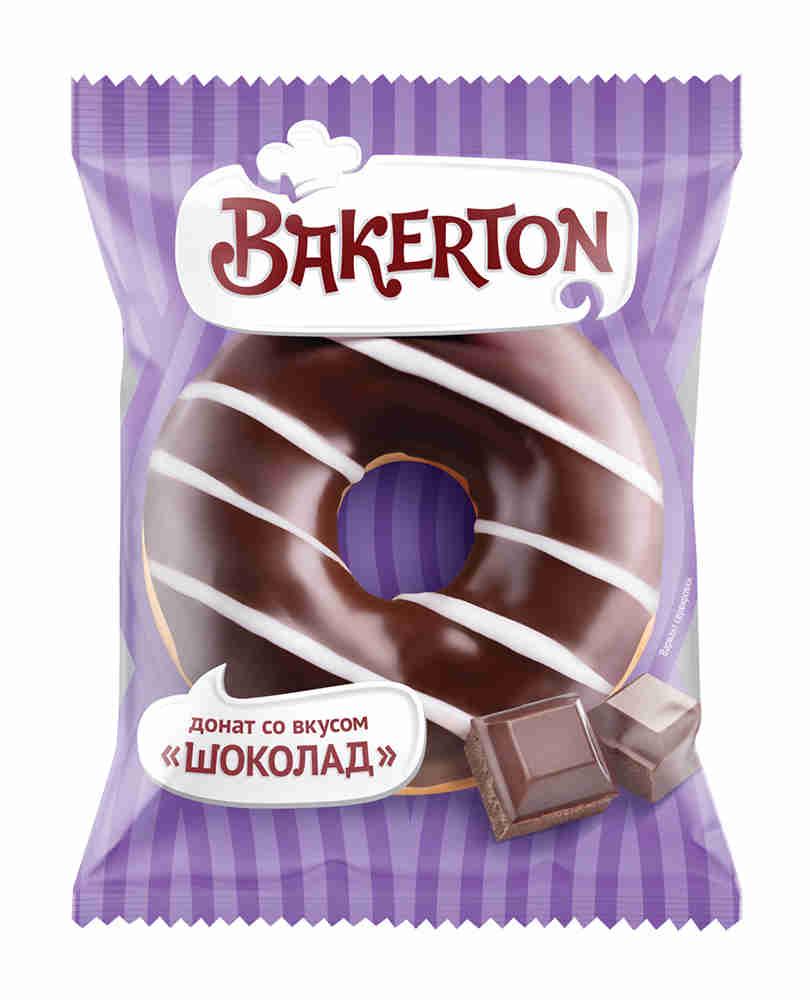 ДОНАТ БАКЕРТОН 55Г С ГЛАЗУРЬЮ СО ВКУСОМ ШОКОЛАДА