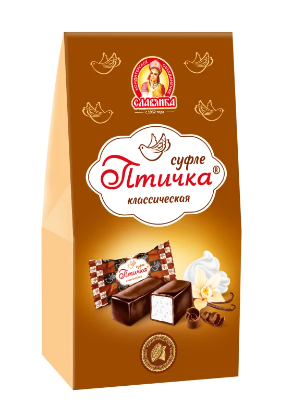 КОНФЕТЫ СЛАВЯНКА ПТИЧКА КЛАССИЧЕСКАЯ 141Г СУФЛЕ