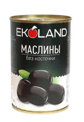 МАСЛИНЫ ЕКОЛЭНД 300МЛ/280Г БЕЗ КОСТОЧКИ ЖБ КЛЮЧ