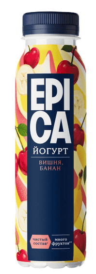 ЙОГУРТ ЭПИКА 260Г ПИТЬЕВОЙ ВИШНЯ БАНАН 2,5% ПЭТ