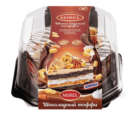 ТОРТ МИРЭЛЬ 580Г ШОКОЛАДНЫЙ ТОФФИ
