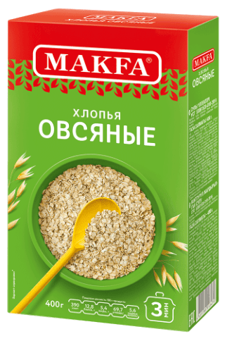 ХЛОПЬЯ МАКФА 400Г ОВСЯНЫЕ ТВ