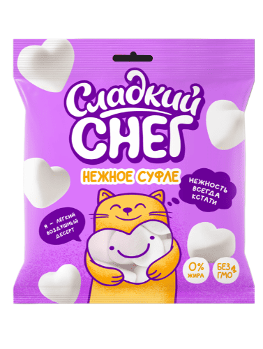 КОНФЕТЫ НЕГЛАЗИРОВАННЫЕ СЛАДКИЙ СНЕГ 85Г СУФЛЕ НЕЖНОЕ