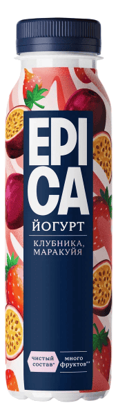 ЙОГУРТ ЭПИКА 260Г ПИТЬЕВОЙ КЛУБНИКА МАРАКУЙЯ 2,5% ПЭТ