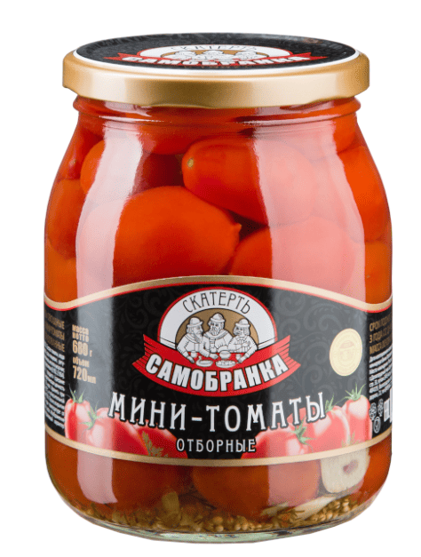 ТОМАТЫ -МИНИ СКАТЕРТЬ САМОБРАНКА 720МЛ МАРИНОВАННЫЕ ОТБОРНЫЕ СТ