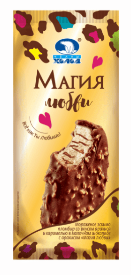 МОРОЖЕНОЕ МАГИЯ ЛЮБВИ 70Г ЭСКИМО ПЛОМБИР СО ВКУС АРАХИСА И КАМЕЛЬЮ В МОЛОЧ ШОК