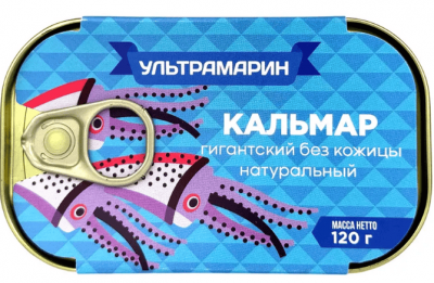 КАЛЬМАР УЛЬТРАМАРИН 120Г ГИГАНТСКИЙ БЕЗ КОЖИЦЫ НАТ (ОБРЕЗЬ) ЖБ КЛЮЧ