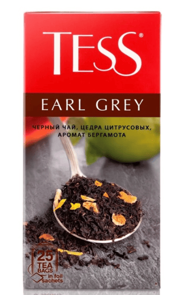 ЧАЙ ТЕСС ЭРЛ ГРЕЙ ПАКЕТ 1,6/1,8Г*25 ЧЕРНЫЙ С ЦИТРУСОМ И БЕРГАМОТОМ
