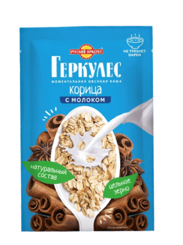 КАША РУССКИЙ ПРОДУКТ ГЕРКУЛЕС 35Г ОВСЯНАЯ С КОРИЦЕЙ И МОЛОКОМ
