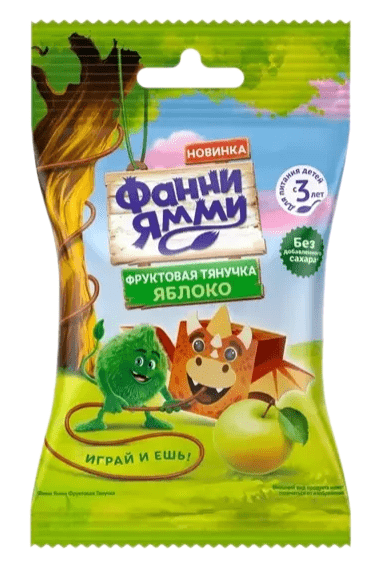 КУСОЧКИ ФРУКТОВЫЕ ФРУТОНЯНЯ ФАННИ ЯММИ 15Г ЯБЛОКО ТЯНУЧКА Д/ПАК